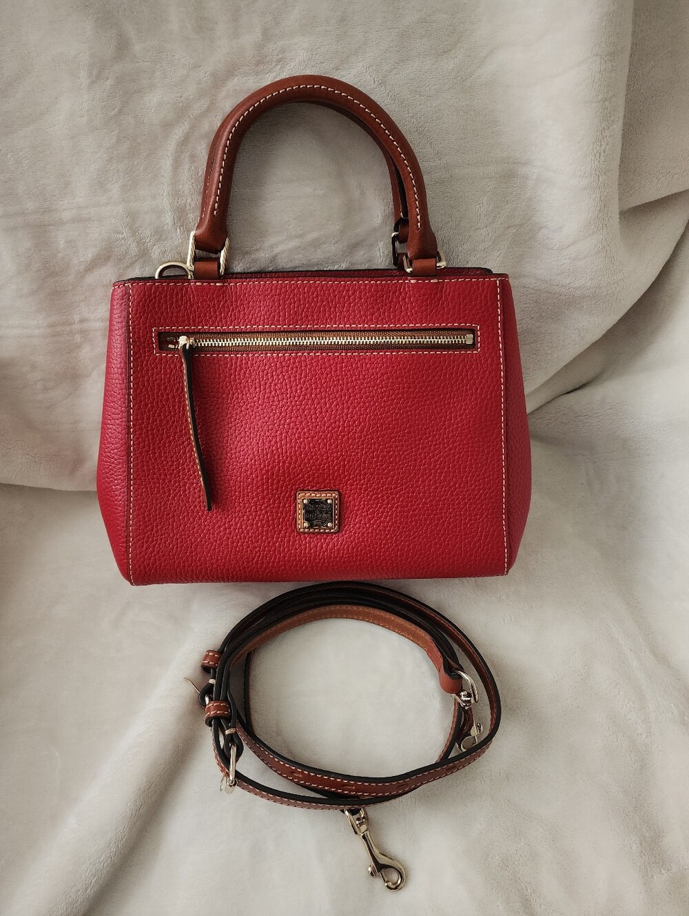 Dooney and Bourke Small Zip Satchel Red